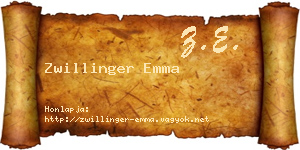 Zwillinger Emma névjegykártya